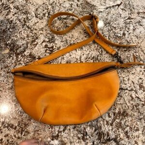 ABLE Leather Belt Bag Cognac Crossbody Minimalist Boho